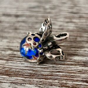 TROLLBEADS Butterfly Flower Pendant Event ONLY LAA 925S Blue White Coral Pink